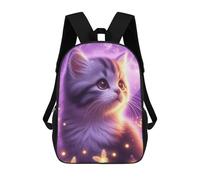 sinyumoney Cute Kitten Under Moonlight Sac À Dos Enfant, Cartable Imprimé En 3D Pour Garçons Et Adolescents 17inch