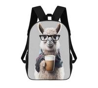 sinyumoney Cute Llama And Expresso Sacs À Dos Pour Enfants 17inch Sac À Dos Scolaire, Sac D'école Imprimé En 3D Pour Garçons, Élèves Du Primaire Et Du Collège