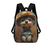 sinyumoney Cute Malteser Dog in Hat Sac À Dos Scolaire Pour Filles Et Garçons, Grande Capacité, Léger, Pour Enfants Et Étudiants 17inch