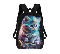 sinyumoney Cute Nebula Kitten Sacs À Dos Scolaires Pour Enfants, Sac D'école Imprimé En 3D Pour Garçons, Élèves Du Primaire Et Du Collège 17inch