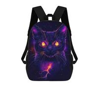 sinyumoney Cute Neon Cat Light Eyes Sac À Dos Enfant Fille 3D, Sac D'école, Sac À Dos Pour Tout-petits, Sac À Dos Décontracté, Sac À Livres Tendance 17inch