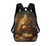 sinyumoney Cute Orange Tabby Cat Cake Sac À Dos Pour Garçons Et Adolescents, Sacs À Dos Pour Filles, Sacs À Dos Pour Tout-petits, Sacs À Livres Pour L'école Primaire Et Le Collège 17inch
