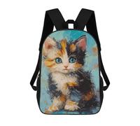 sinyumoney Cute Paint Cat Sac À Dos Scolaire Pour Adolescents, Imprimé En 3D, Ajustable, À Poches Tendance, Pour Enfants, Garçons, Filles, Étudiants Et Adolescents 17inch