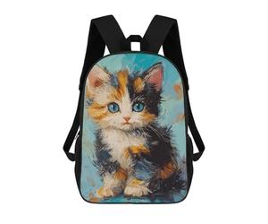 sinyumoney Cute Paint Cat Sac À Dos Scolaire Pour Adolescents, Imprimé En 3D, Ajustable, À Poches Tendance, Pour Enfants, Garçons, Filles, Étudiants Et Adolescents 17inch