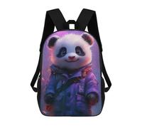 sinyumoney Cute Panda in Purple Coat Sac À Dos, Cartable Imprimé En 3D, Sac À Goûter, Sac À Dos De Voyage, Sac À Dos Entre Amis, Sac À Dos Scolaire Pour Filles Et Garçons 17inch
