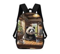 sinyumoney Cute Panda with Cake Sac À Dos Scolaire Pour Adolescents, Imprimé En 3D, Ajustable, À Poches Tendance, Pour Enfants, Garçons, Filles, Étudiants Et Adolescents 17inch