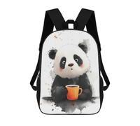 sinyumoney Cute Panda with Coffee Sacs À Dos Pour Enfants, Cartables Imprimés En 3D, Sacs À Dos Pour Élèves Du Primaire Et Du Collège (garçons Et Filles) 17inch