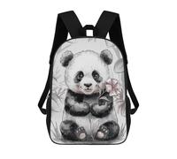 sinyumoney Cute Panda with Flower Sac À Dos Scolaire Pour Filles Et Garçons, Grand Sac À Dos Léger Pour Enfants Et Étudiants 17inch