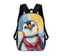 sinyumoney Cute Penguin in Winter Sac À Dos Scolaire Pour Enfants, 43 Cm (17 Pouces), Imprimé En 3D, Pour Garçons, Élèves Du Primaire Et Du Collège