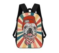 sinyumoney Cute Pug Dog 80s 90s Retro Sacs À Dos Pour Enfants, Cartables Imprimés En 3D, Sacs À Dos Pour Élèves Du Primaire Et Du Collège (garçons Et Filles) 17inch