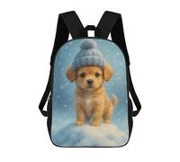 sinyumoney Cute Puppy in Winter Hat Sacs À Dos Pour Enfants, Cartables Imprimés En 3D, Sacs À Dos Pour Élèves Du Primaire Et Du Collège (garçons Et Filles) 17inch