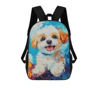 sinyumoney Cute Puppy Painting Sacs À Dos Tendance Imprimés En 3D 17inch Sac D'école Décontracté Pour Enfants, Garçons, Élèves Du Primaire Et Du Collège