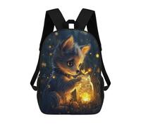 sinyumoney Cute Puppy with Fireflies Sac À Dos Scolaire Enfant Tendance Et Décontracté, Sac À Dos Imprimé En 3D Pour Garçon, Grand Sac À Dos 17inch