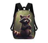 sinyumoney Cute Raccoon Animal Sac À Dos Avec Poche, Sacs À Dos Imprimés En 3D, Sacs De Voyage, Sacs À Livres, Sacs D'école Pour Enfants 17inch
