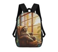sinyumoney Cute Sloth Coffee Morning Sac À Dos Scolaire Pour Filles Et Garçons, Grande Capacité, Léger, Pour Enfants Et Étudiants 17inch