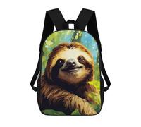 sinyumoney Cute Sloth Face Pixel Art Sacs À Dos Pour Enfants, Sac À Dos Scolaire, Sac À Dos Imprimé En 3D Pour Enfants, Sac À Dos De Voyage, Sac À Livres, Sac D'école Pour Enfants 17inch