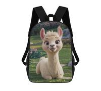 sinyumoney Cute Smiling Llama Sacs À Dos Pour Enfants 17inch Sac À Dos Scolaire, Sac D'école Imprimé En 3D Pour Garçons, Élèves Du Primaire Et Du Collège