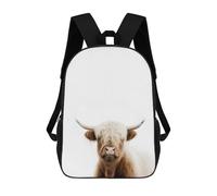 sinyumoney Cute Snowy Highland Cattle Sacs À Dos Scolaires Pour Enfants, Sac D'école Tendance, Sac D'école Imprimé En 3D Pour Garçons, Élèves Du Primaire Et Du Collège 17inch