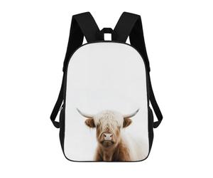 sinyumoney Cute Snowy Highland Cattle Sacs À Dos Scolaires Pour Enfants, Sac D'école Tendance, Sac D'école Imprimé En 3D Pour Garçons, Élèves Du Primaire Et Du Collège 17inch