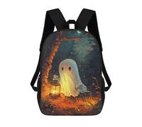 sinyumoney Cute Spooky Ghost Holding A Lantern Sacs À Dos Décontractés Pour Enfants, Sacs D'école Pour Adolescents, Filles Et Garçons, Sacs À Dos Pour Livres 17inch