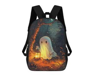 sinyumoney Cute Spooky Ghost Holding A Lantern Sacs À Dos Imprimés En 3D Pour Enfants, Sacs D'école Tendance Pour Garçons, Sacs De Voyage, Sacs Scolaires Pour Élèves Du Primaire 17inch