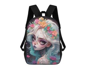 sinyumoney Cute Sugar Skull Girl Sacs À Dos Pour Enfants, Cartables Imprimés En 3D, Sacs À Dos Pour Élèves Du Primaire Et Du Collège (garçons Et Filles) 17inch