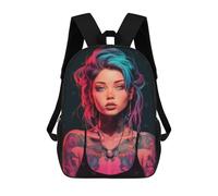 sinyumoney Cute Tattoo Girl Sacs À Dos Imprimés En 3D Pour Enfants 17inch Sacs À Dos Tendance Et Décontractés Pour La Journée, Sacs De Voyage, Sacs À Dos D'extérieur Pour Garçons Et Filles