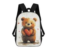 sinyumoney Cute Teddy Bear Holding Heart Sacs À Dos Pour Enfants, Sac À Dos Scolaire Imprimé En 3D Pour Enfants, Sac À Dos De Voyage, Sac À Livres Pour Enfants 17inch Sac D'école