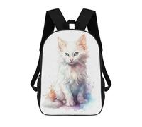 sinyumoney Cute Turkish Angora Kitten Sacs À Dos Imprimés En 3D Pour Enfants 17inch Sacs À Dos Tendance Et Décontractés Pour La Journée, Sacs De Voyage, Sacs À Dos D'extérieur Pour Garçons Et Filles