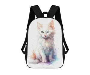sinyumoney Cute Turkish Angora Kitten Sacs À Dos Imprimés En 3D Pour Enfants 17inch Sacs À Dos Tendance Et Décontractés Pour La Journée, Sacs De Voyage, Sacs À Dos D'extérieur Pour Garçons Et Filles