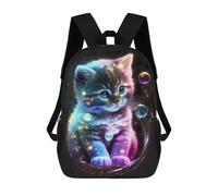 sinyumoney Cute Universe Kitten Sacs À Dos Scolaires Pour Enfants, Sac D'école Imprimé En 3D Pour Garçons, Élèves Du Primaire Et Du Collège 17inch