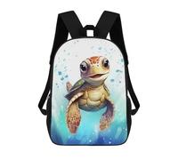 sinyumoney Cute Watercolor Turtle Sac À Dos Scolaire Enfant Tendance Et Décontracté, Sac À Dos Imprimé En 3D Pour Garçon, Grand Sac À Dos 17inch