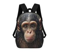 sinyumoney Cute Wet Chimpanzee Sac À Dos Enfant, Cartable Imprimé En 3D Pour Garçons Et Adolescents 17inch