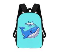 sinyumoney Cute Whale Cartoon Sac À Dos Scolaire Imprimé En 3D, Sac À Dos Décontracté Pour Enfants, Sac D'école Imprimé En 3D Pour Garçons, Primaire Et Collège 17inch