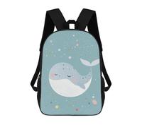 sinyumoney Cute Whale Illustration with Colorful Dots Sac À Dos Scolaire Pour Filles Et Garçons, Grande Capacité, Léger, Pour Enfants Et Étudiants 17inch