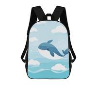sinyumoney Cute Whale Kawaii Nursery Sac À Dos Scolaire Enfant Tendance Et Décontracté, Sac À Dos Imprimé En 3D Pour Garçon, Grand Sac À Dos 17inch