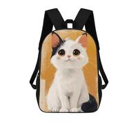 sinyumoney Cute White And Black Cat Sac À Dos Scolaire Pour Adolescents, Imprimé En 3D, Ajustable, À Poches Tendance, Pour Enfants, Garçons, Filles, Étudiants Et Adolescents 17inch