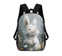 sinyumoney Cute White Bunny Sac À Dos Scolaire Pour Enfants Imprimé En 3D, Idéal Pour Les Voyages Et Les Lectures, Pour Les Garçons Et Les Élèves Du Primaire 17inch