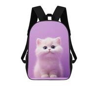 sinyumoney Cute White Kitten Sac À Dos Enfant Imprimé En 3D, Sac D'école Pour Garçons, Sac À Dos Cool Et Décontracté, Sac À Dos Amusant Pour Enfants Et Adolescents 17inch