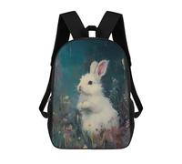 sinyumoney Cute White Rabbit Sac À Dos Enfant Tendance Et Amusant, Sac À Dos Pour Garçons Et Adolescents, Sac D'école Imprimé En 3D Pour Garçons 17inch