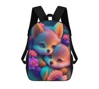 sinyumoney Cute Wolf Cubs Sac À Dos Enfant, Cartable Imprimé En 3D Pour Garçons Et Adolescents 17inch