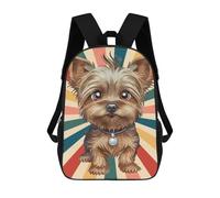 sinyumoney Cute Yorkshire Terrier Dog Sac À Dos Scolaire Enfant Tendance Et Décontracté, Sac À Dos Imprimé En 3D Pour Garçon, Grand Sac À Dos 17inch