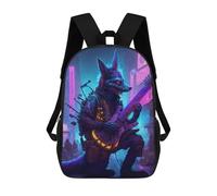 sinyumoney Cyberfox with Electric Guitar Sacs À Dos Scolaires Pour Garçons Et Filles, Sacs À Dos Décontractés Pour Le Sport, Sacs À Dos De Grande Capacité Pour L'école Primaire 17inch