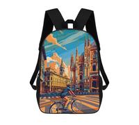 sinyumoney Cycling in Milan Sac À Dos, Cartable Imprimé En 3D, Sac À Goûter, Sac À Dos De Voyage, Sac À Dos Entre Amis, Sac À Dos Scolaire Pour Filles Et Garçons 17inch