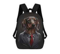 sinyumoney Dachshund in A Mens Suit Sac À Dos Scolaire Pour Enfants 17 Pouces, Sac À Dos Décontracté Pour Les Voyages, Grand Sac À Dos De Jour Pour Garçons Et Filles 17inch
