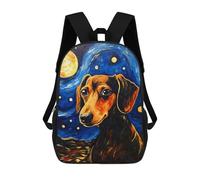 sinyumoney Dachshund Starry Night Sac À Dos Scolaire Pour Filles Et Garçons, Avec Poche, Sac À Dos Tendance Pour Enfants 17inch