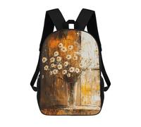 sinyumoney Daisy Bouquet in Glass Vase Sac À Dos Scolaire Imprimé En 3D, Sac À Dos Tendance Pour Enfants, Sac À Dos Pour Garçons, Élèves Du Collège 17inch