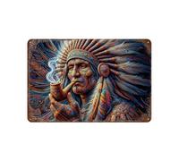 sinyumoney Dance of Chief Lumina Accessoires De Camping Décoration Plaque En Métal Café Pubs Clubs Salon Bars Cuisine Balcon7.9 x11.8