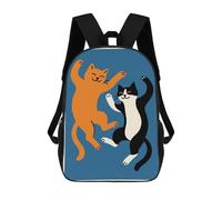 sinyumoney Dancing Cats Illustration Sacs À Dos Pour Enfants 17inch Sac À Dos Scolaire, Sac D'école Imprimé En 3D Pour Garçons, Élèves Du Primaire Et Du Collège