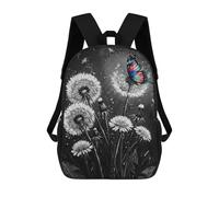 sinyumoney Dandelions And Butterfly Black And White Sac À Dos Scolaire Imprimé En 3D, Sac À Dos Décontracté Pour Enfants, Sac D'école Imprimé En 3D Pour Garçons, Primaire Et Collège 17inch